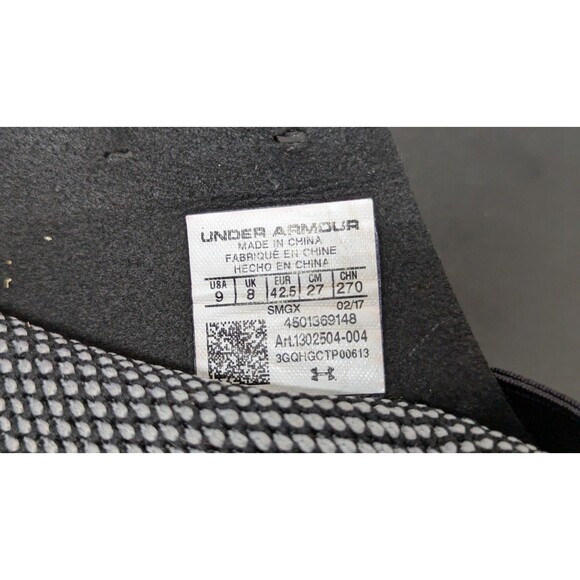 Size 9 Men - Under Armour Threadborne Shift Black/Grey 1302504 Free Shipping USA - Picture 2 of 12